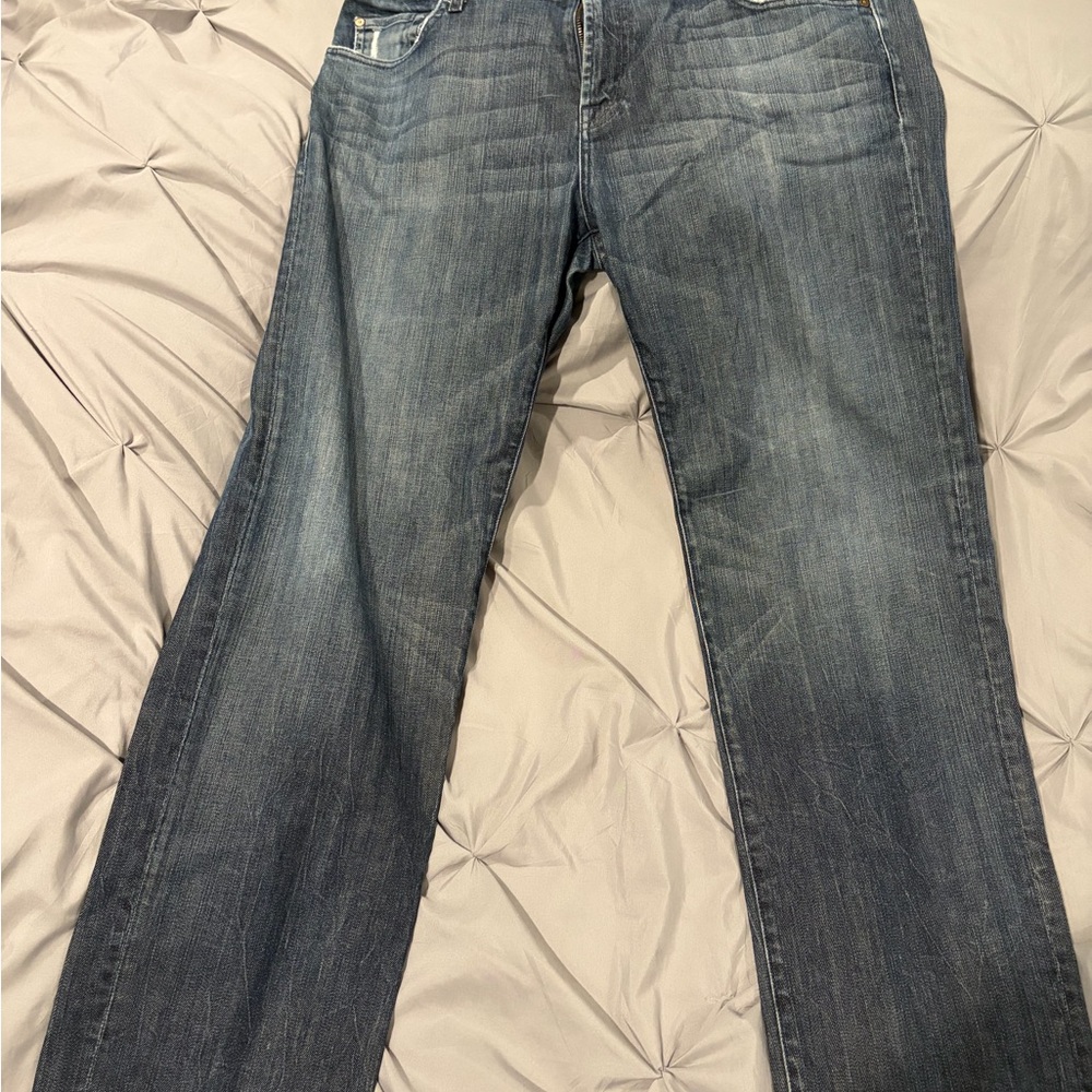 7 For All Mankind Men's Straight Jeans in Dark Blue
